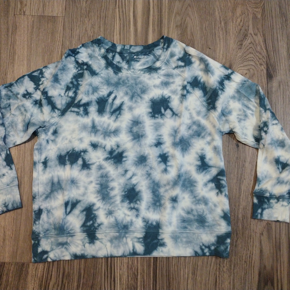 Athleta Blue Tie-Dye Crewneck